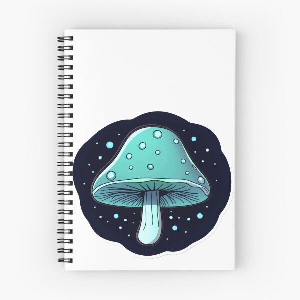 Item preview, Blue and Green Mushroom illustration Number Three Bubbled Bliss designed and sold by Vicki Noble Art.