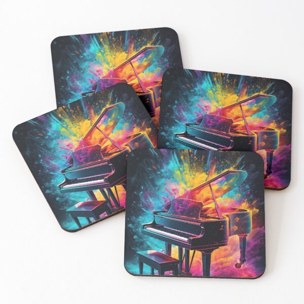 Item preview, Piano with exploding colors  designed and sold by art8085.