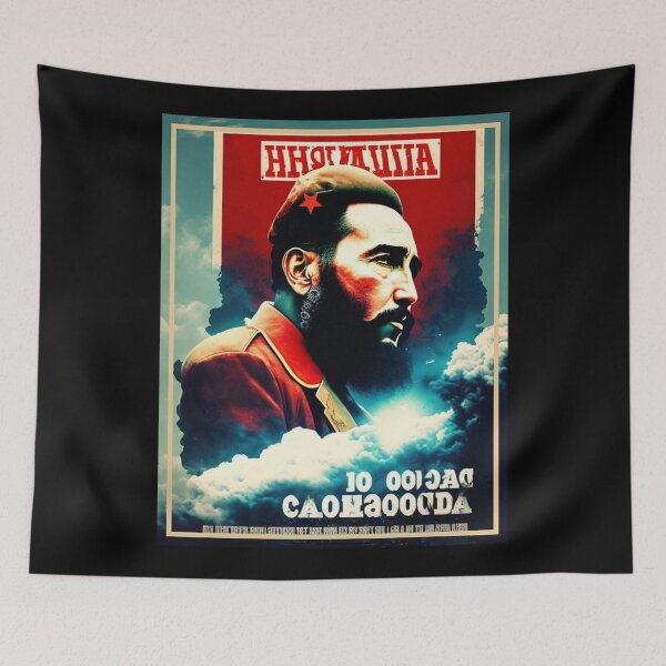 Aperçu de l'œuvre Révolution cubaine de Fidel Castro Poster créée et vendue par KALEIDOSCOPE UK.