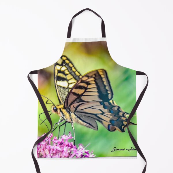 Aperçu de l'œuvre Joli papillon jaune avec de belles rayures posé sur une fleur mauve créée et vendue par Chancedazur.