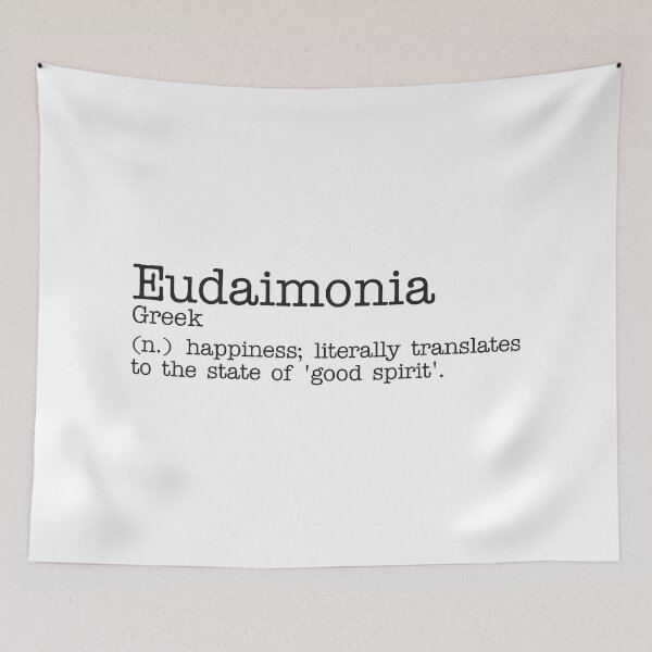 Item preview, Eudaimonia - Greek - Beautiful Word Definition - Typewriter designed and sold by Zooone.