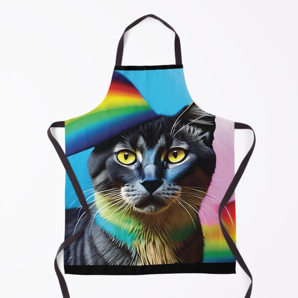 Item preview, cat with rainbow splashes of color designed and sold by Batiz.