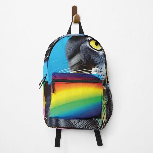 Item preview, cat with rainbow splashes of color designed and sold by Batiz.