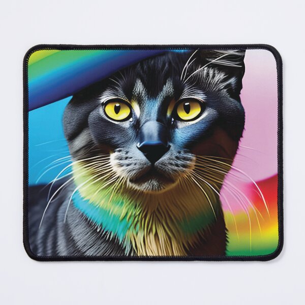 Item preview, cat with rainbow splashes of color designed and sold by Batiz.