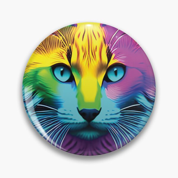 Item preview, cat with rainbow splashes of color designed and sold by Batiz.