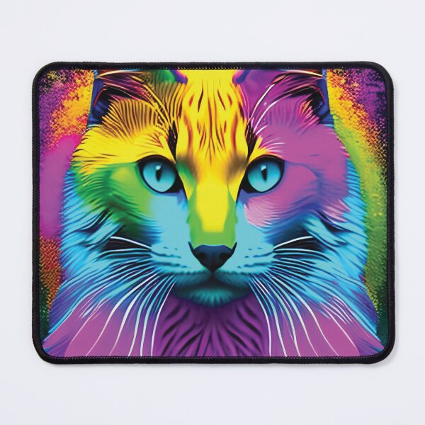 Item preview, cat with rainbow splashes of color designed and sold by Batiz.