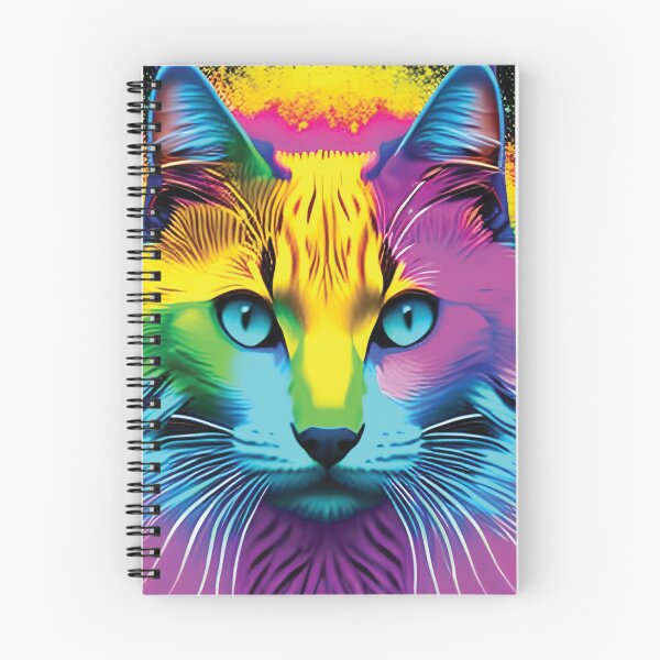 Item preview, cat with rainbow splashes of color designed and sold by Batiz.