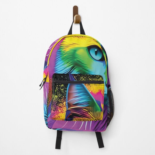 Item preview, cat with rainbow splashes of color designed and sold by Batiz.