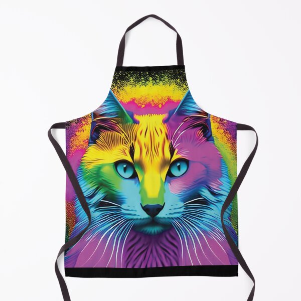 Item preview, cat with rainbow splashes of color designed and sold by Batiz.