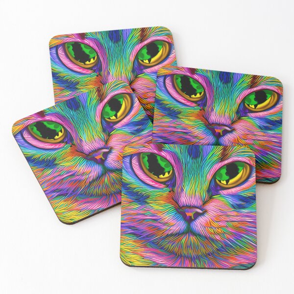 Item preview, Beautiful Colorful Cat Head designed and sold by extrajos.