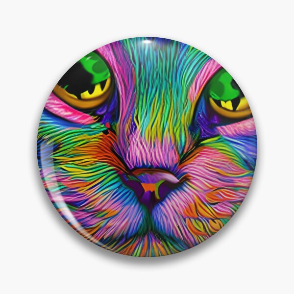 Item preview, Beautiful Colorful Cat Head designed and sold by extrajos.