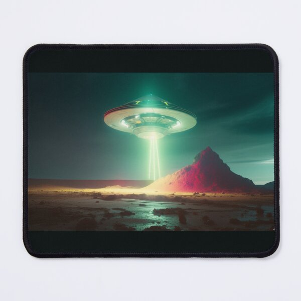 Item preview, An Unidentified Object hovering over a desert scanning the surface. designed and sold by PTiger.