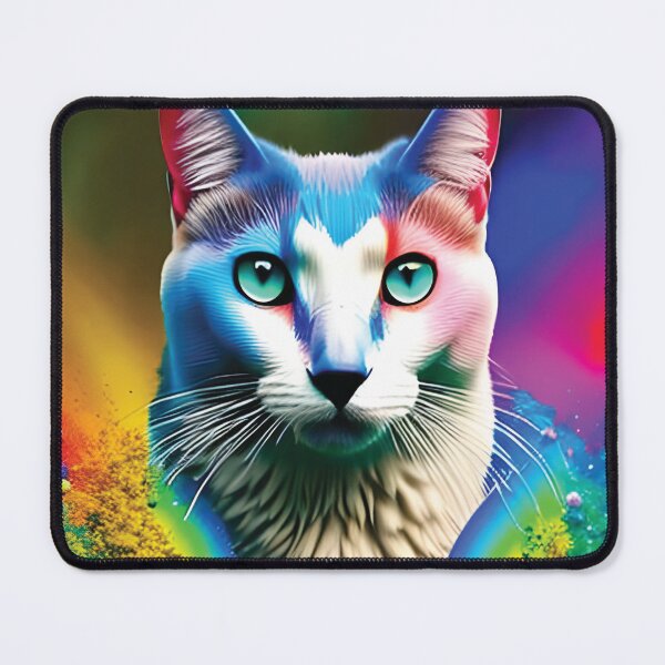 Item preview, cat with rainbow splashes of color designed and sold by Batiz.