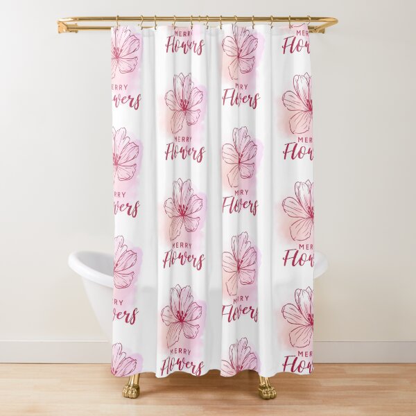 Merry Flowers Blumen T-Shirt mit floralem Blumenmotiv Valentinstag Duschvorhang