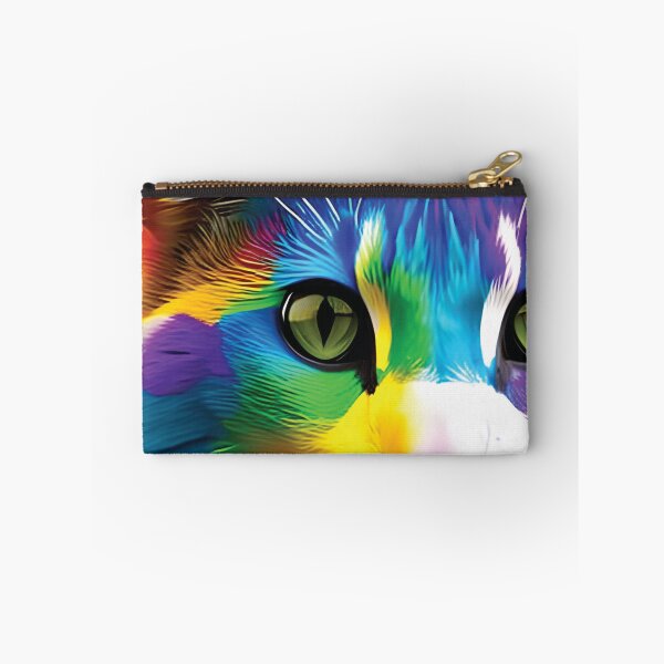 Item preview, cat with rainbow splashes of color designed and sold by Batiz.