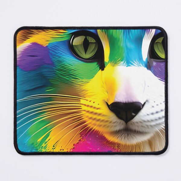 Item preview, cat with rainbow splashes of color designed and sold by Batiz.