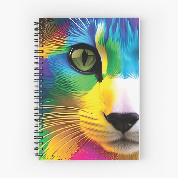 Item preview, cat with rainbow splashes of color designed and sold by Batiz.