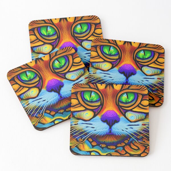 Item preview, Beautiful Colorful Cat Head designed and sold by extrajos.