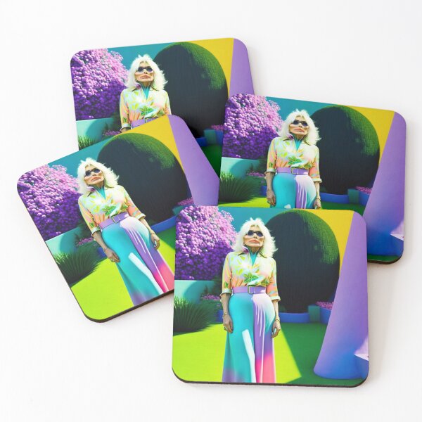 Item preview, Strange Woman with Lipstick and Sunglasses in a Pastel Coloured Garden designed and sold by KALEIDOSCOPE UK.
