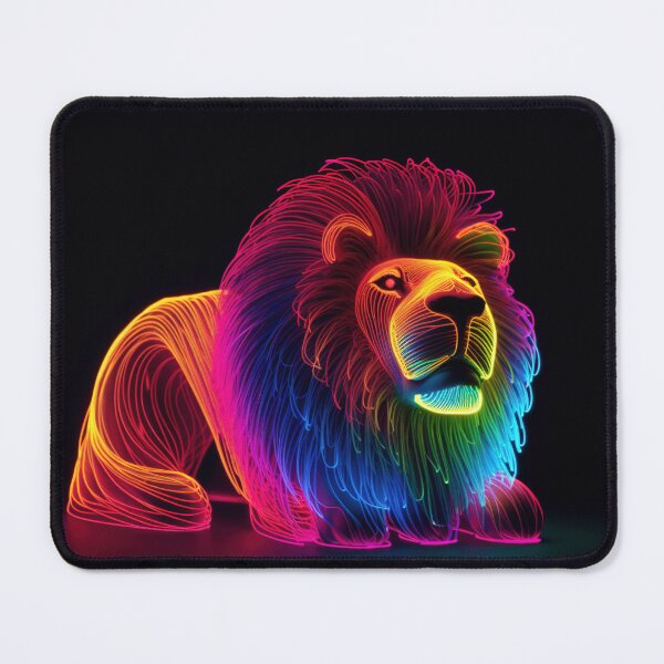 Item preview, Lion made of rainbow colored lights 1 designed and sold by jetaiart.