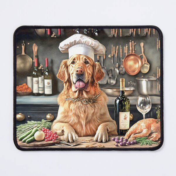 Item preview, Golden Retriever Dog Chef in the Kitchen designed and sold by candiscamera.