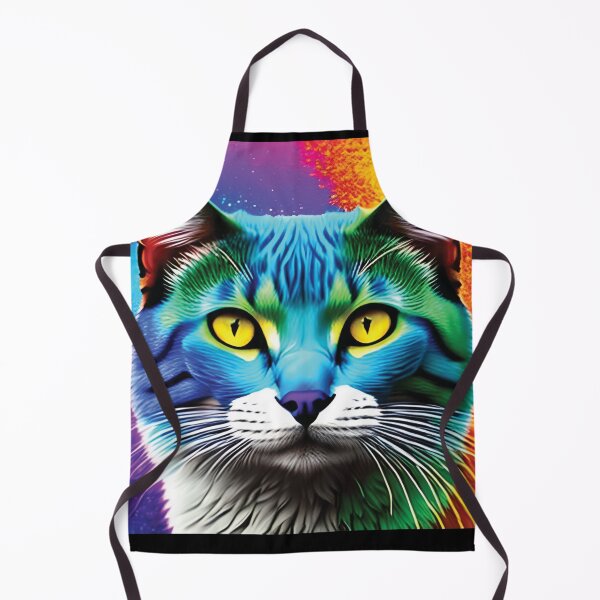 Item preview, cat with rainbow splashes of color designed and sold by Batiz.