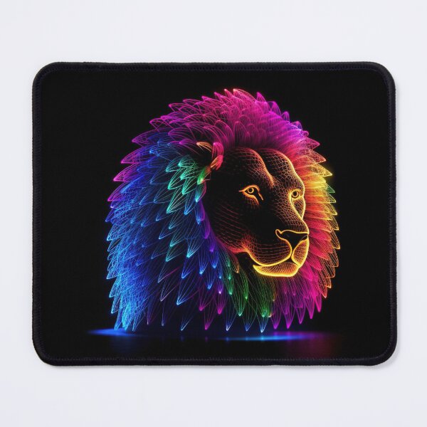 Item preview, Lion made of rainbow colored lights 2 designed and sold by jetaiart.