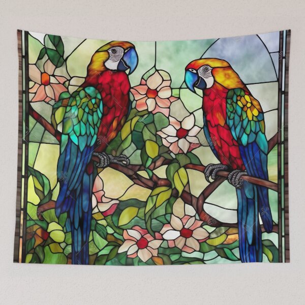 Item preview, Stained Glass Parrots designed and sold by Matt's Artificial Nature.