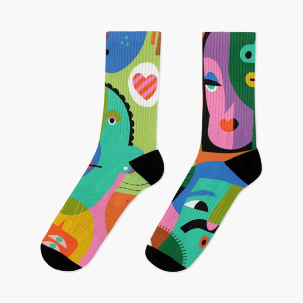 Item preview, colorful art faces designed and sold by MuciMuki.