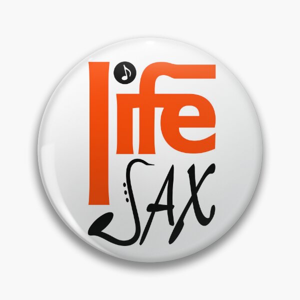 Item preview, LIFE SAX - MUSIC PUN - FUNNY ALLITERATION JOKE black & orange designed and sold by KoolDsignsMUSIC.
