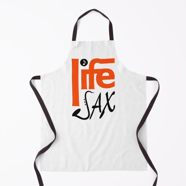 Item preview, LIFE SAX - MUSIC PUN - FUNNY ALLITERATION JOKE black & orange designed and sold by KoolDsignsMUSIC.