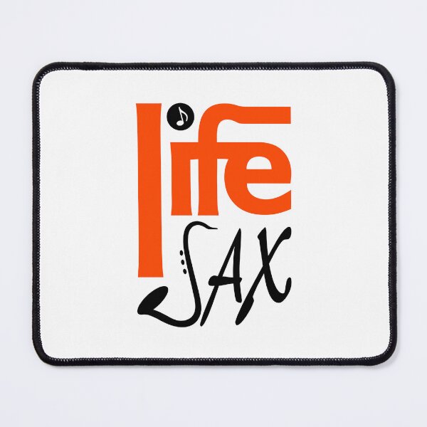 Item preview, LIFE SAX - MUSIC PUN - FUNNY ALLITERATION JOKE black & orange designed and sold by KoolDsignsMUSIC.