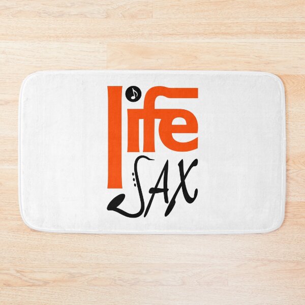 Item preview, LIFE SAX - MUSIC PUN - FUNNY ALLITERATION JOKE black & orange designed and sold by KoolDsignsMUSIC.