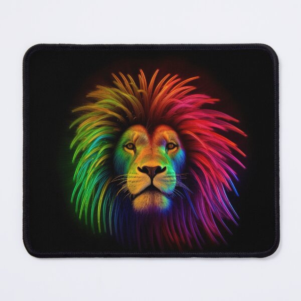 Item preview, Lion made of rainbow colored lights 3 designed and sold by jetaiart.