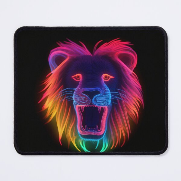 Item preview, Lion made of rainbow colored lights 4 designed and sold by jetaiart.
