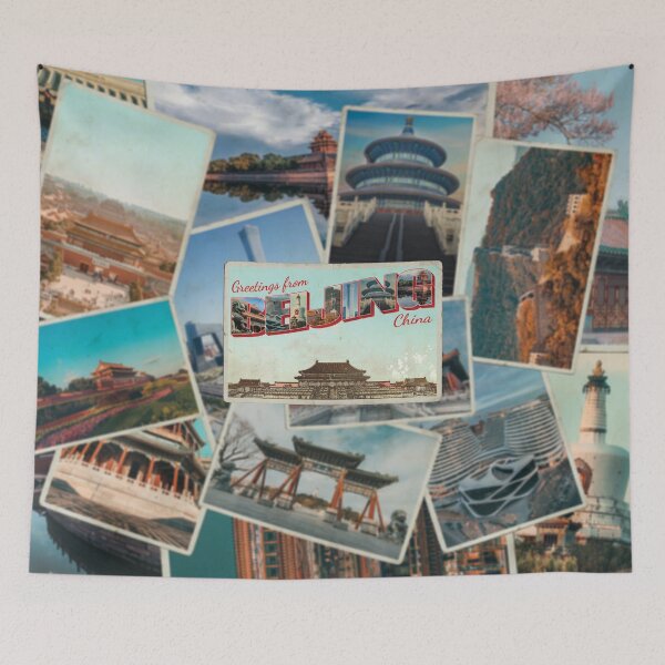 Item preview, Greetings from Beijing in China Vintage style retro souvenir designed and sold by DeveloperProp0.