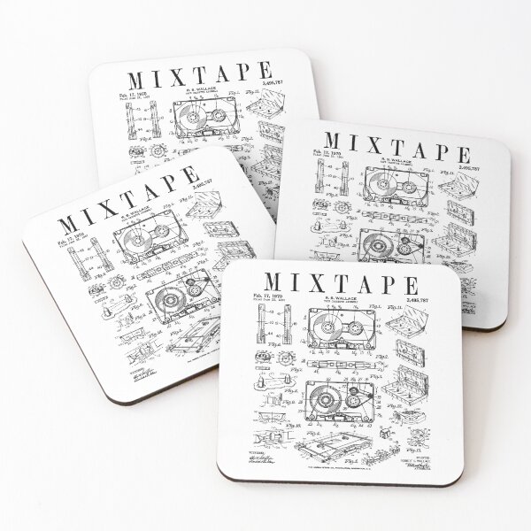 Item preview, Mixtape Cassette Tape Retro Music DJ Vintage Patent Print designed and sold by GrandeDuc.
