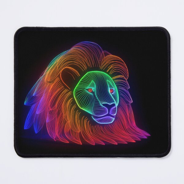 Item preview, Lion made of rainbow colored lights 5 designed and sold by jetaiart.