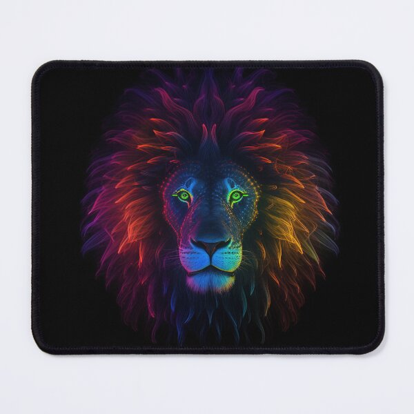 Item preview, Lion made of rainbow colored lights 6 designed and sold by jetaiart.