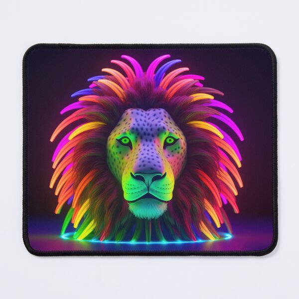 Item preview, Lion made of rainbow colored lights 7 designed and sold by jetaiart.