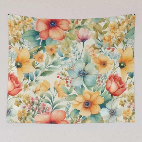 Item preview, Hand-Painted Watercolor Flowers Artwork Pattern designed and sold by delohill.