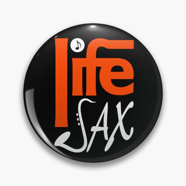Item preview, LIFE SAX - MUSIC PUN - FUNNY ALLITERATION JOKE white & orange designed and sold by KoolDsignsMUSIC.