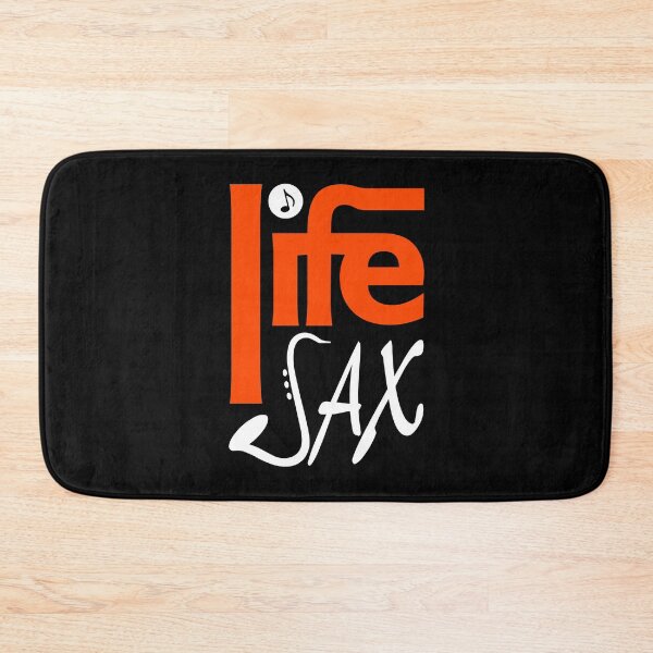 Item preview, LIFE SAX - MUSIC PUN - FUNNY ALLITERATION JOKE white & orange designed and sold by KoolDsignsMUSIC.