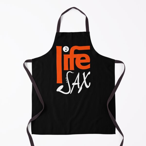 Item preview, LIFE SAX - MUSIC PUN - FUNNY ALLITERATION JOKE white & orange designed and sold by KoolDsignsMUSIC.