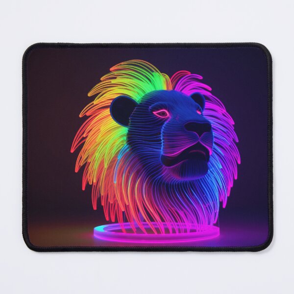 Item preview, Lion made of rainbow colored lights 8 designed and sold by jetaiart.