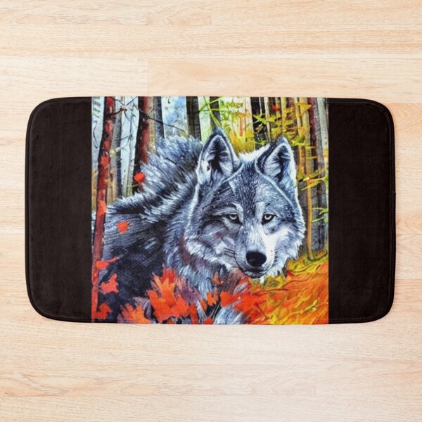 Item preview, A wolf in an autumn meadow. designed and sold by Natalia-Vlad.