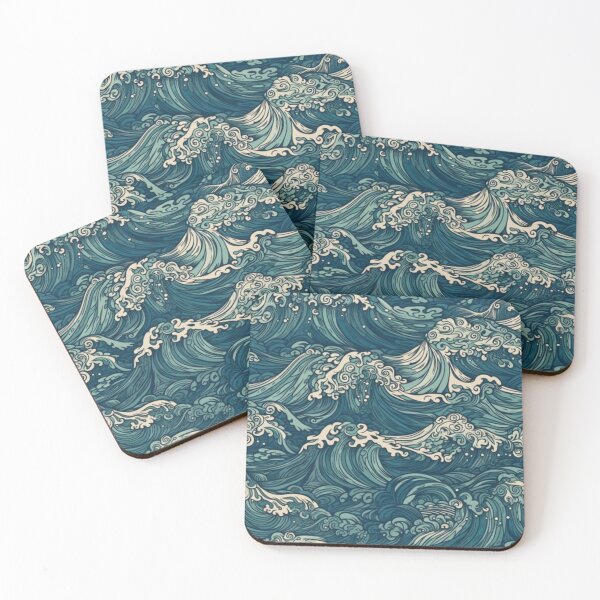 Item preview, Beautiful Cresting Wave Ocean Artwork Pattern designed and sold by delohill.