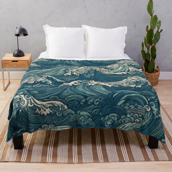 Item preview, Beautiful Cresting Wave Ocean Artwork Pattern designed and sold by delohill.