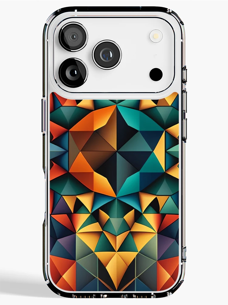 Thumbnail 1 of 5, iPhone Case, colored polygonal pattern designed and sold by Rim0204.