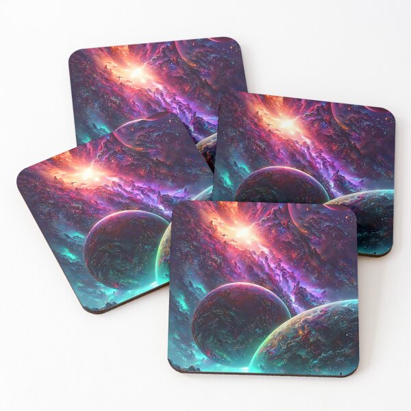Item preview, The Violet Horizon: A Nebula and a Jade Landscape in Harmony designed and sold by zar4fussion.